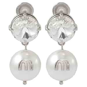 【極美品】MIU MIU ソリテール ジュエル ピアス パール シルバー 極美品】MIU MIU ソリテール ジュエル ピアス パール シルバー